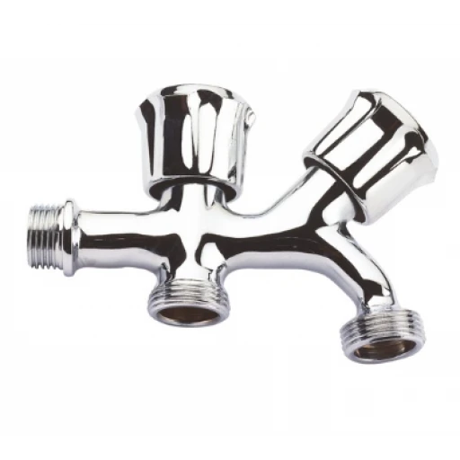 Кран угловой шаровый с доп/подключ 1/2"х 1/2" х 3/4" Ш-Ш-Ш S(00496)***К