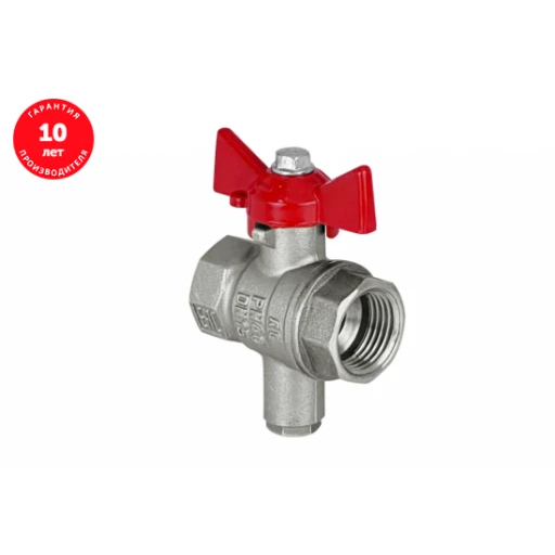 Кран шаровой 1/2" Г/Г Бабочка. для подкл. датчика температуры VALFEX
