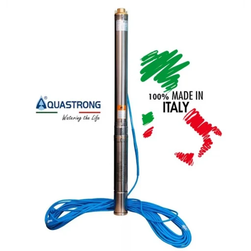 Насос скважинный центробежный Aquastrong (Италия) (h-65м, 45 л/мин (2.7м3) 3SRm 2/15-0.75 (каб. 35м)