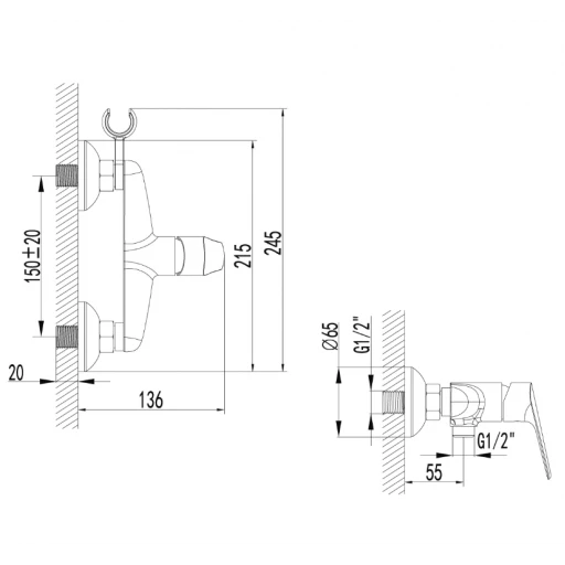 LEMARK Смеситель для душа без излива Partner LM6559C