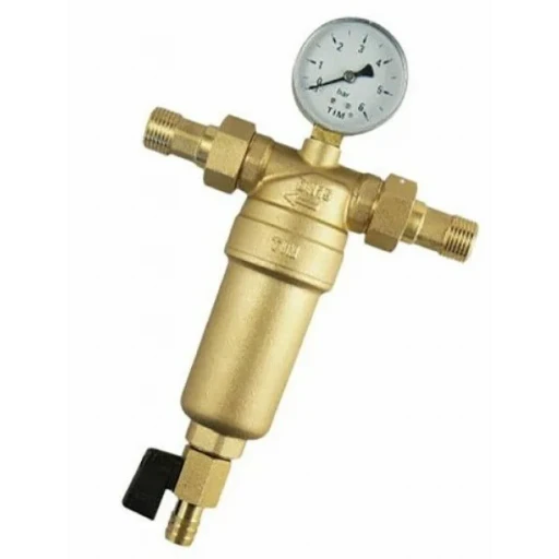 Фильтр самопромывной для Холодной воды 1/2", с манометром SMS-45*** К