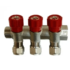 Коллектор с регул. вентилями, 3/4"х4 вых. 1/2" нар. VALFEX