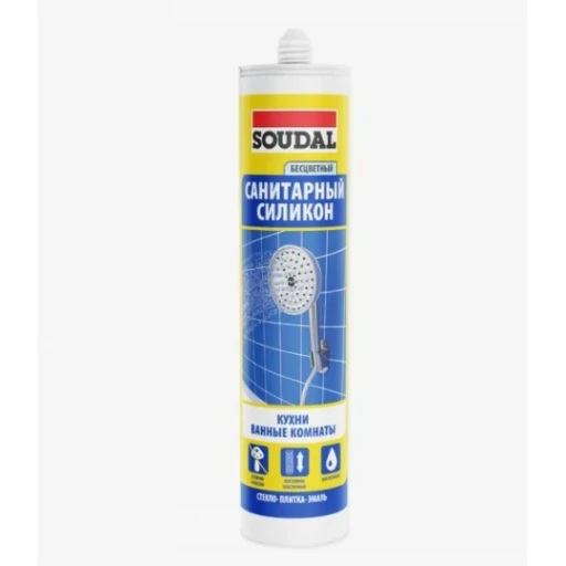 Герметик силиконовый санитарный Белый SOUDAL 280мл. 105896