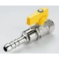 Кран шар. газ. 1/2" бабочка со штуцером п/шланг d-10мм (00008)*** К